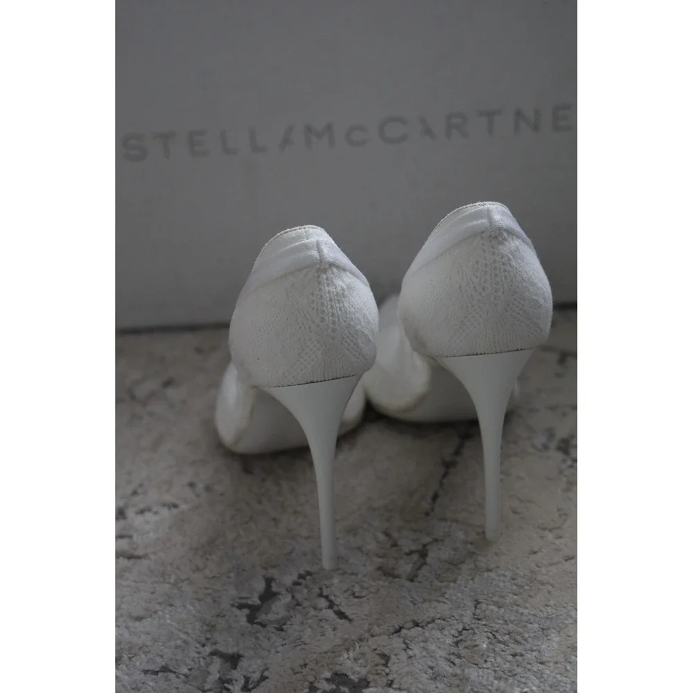 Stella McCartney White Lace Pointed Toe Stiletto‎ Heels Pumps Shoes